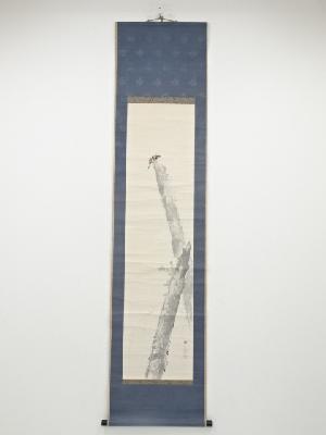 五島耕畝筆　翡翠　肉筆紙本掛軸